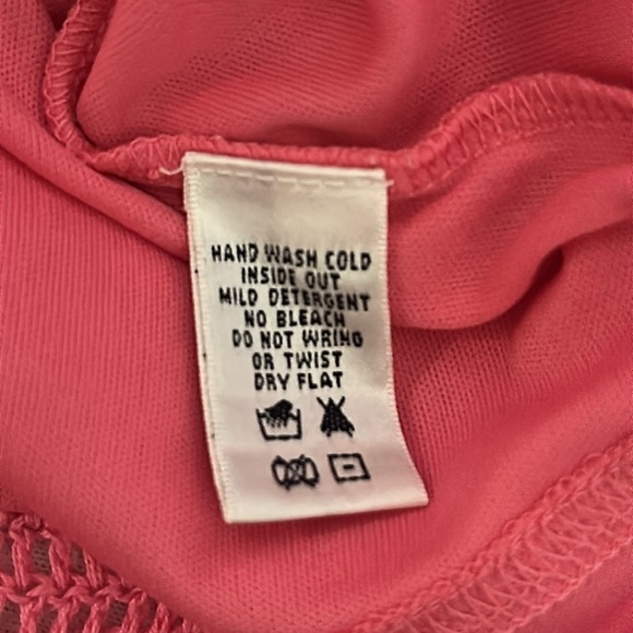 Lilly Pulitzer Vintage Pink Crochet Knit Top Cap Sleeves V-Neck Women's Size Med - Picture 6 of 11